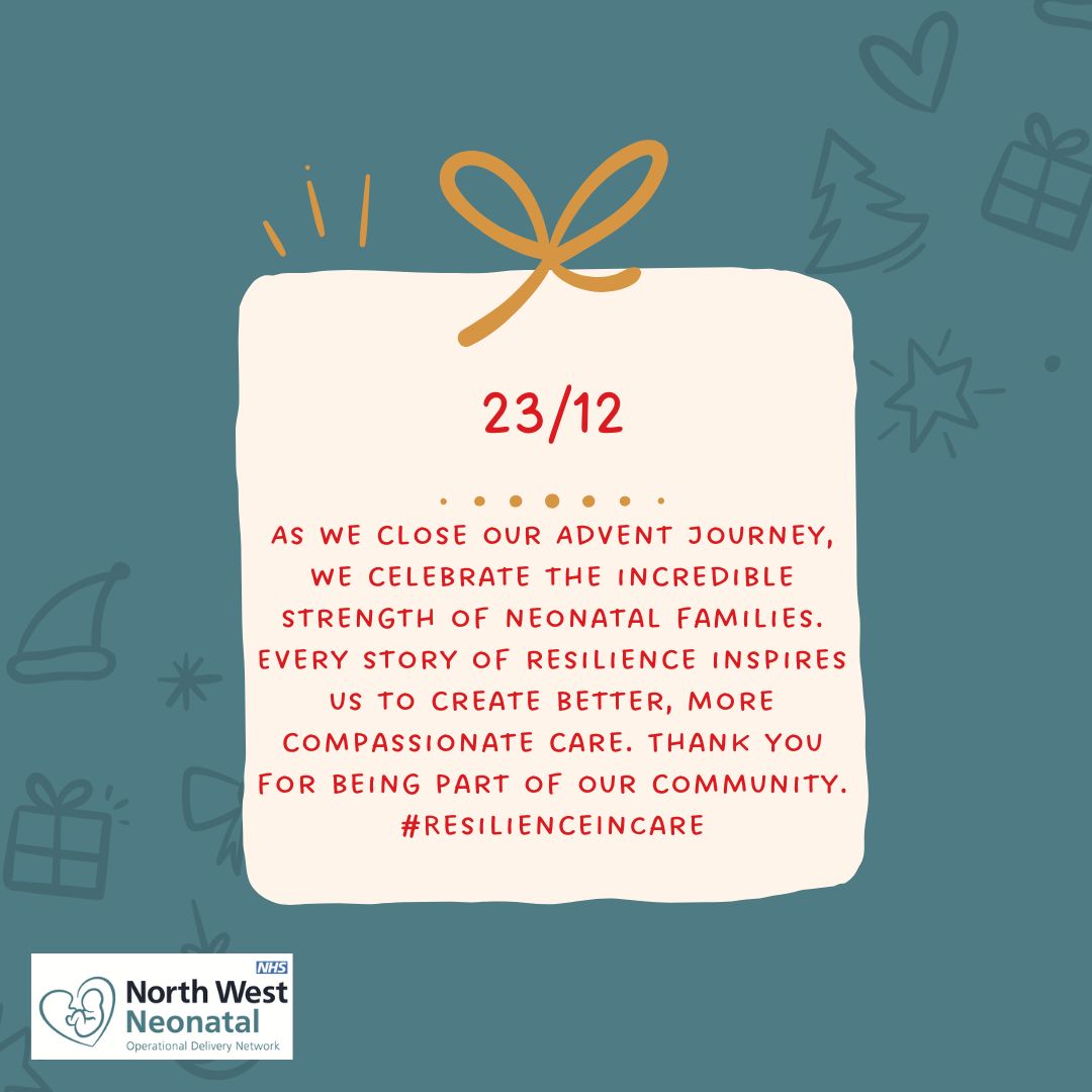As we come to close our Advent journey, we celebrate the incredible strength of neonatal families. Every story of resilience inspires us to create better, more compassionate care. Thank you for being part of our community. #ResilienceInCare