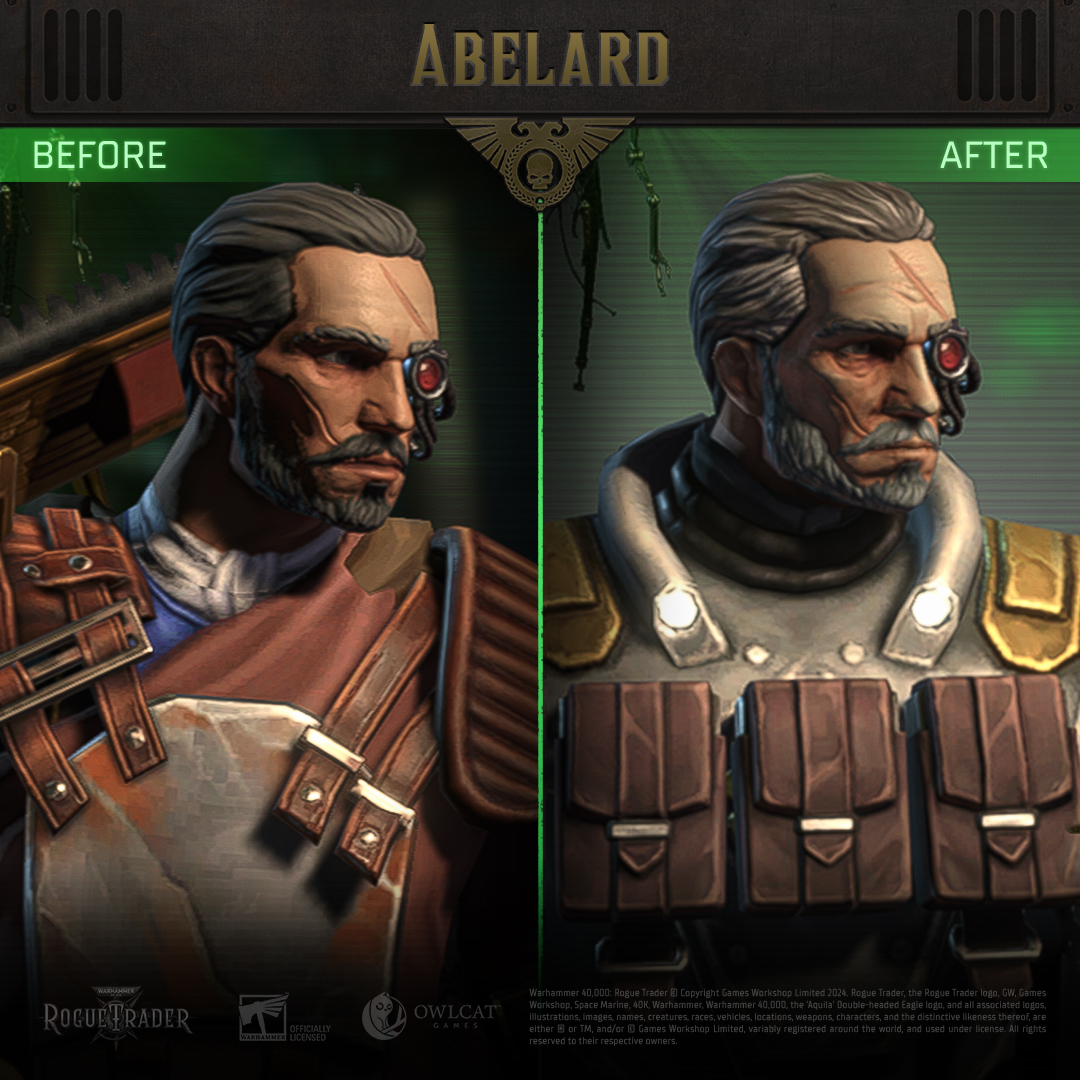 OwlcatGames's tweet photo. Your beloved Seneschal underwent a makeover in the major Patch 1.3 as well! Now, he better matches his portrait, age, and game description.
Transformed, Abelard is ready to serve the Lord Captain with even greater eagerness than ever before! https://t.co/fBrCjD6rtS