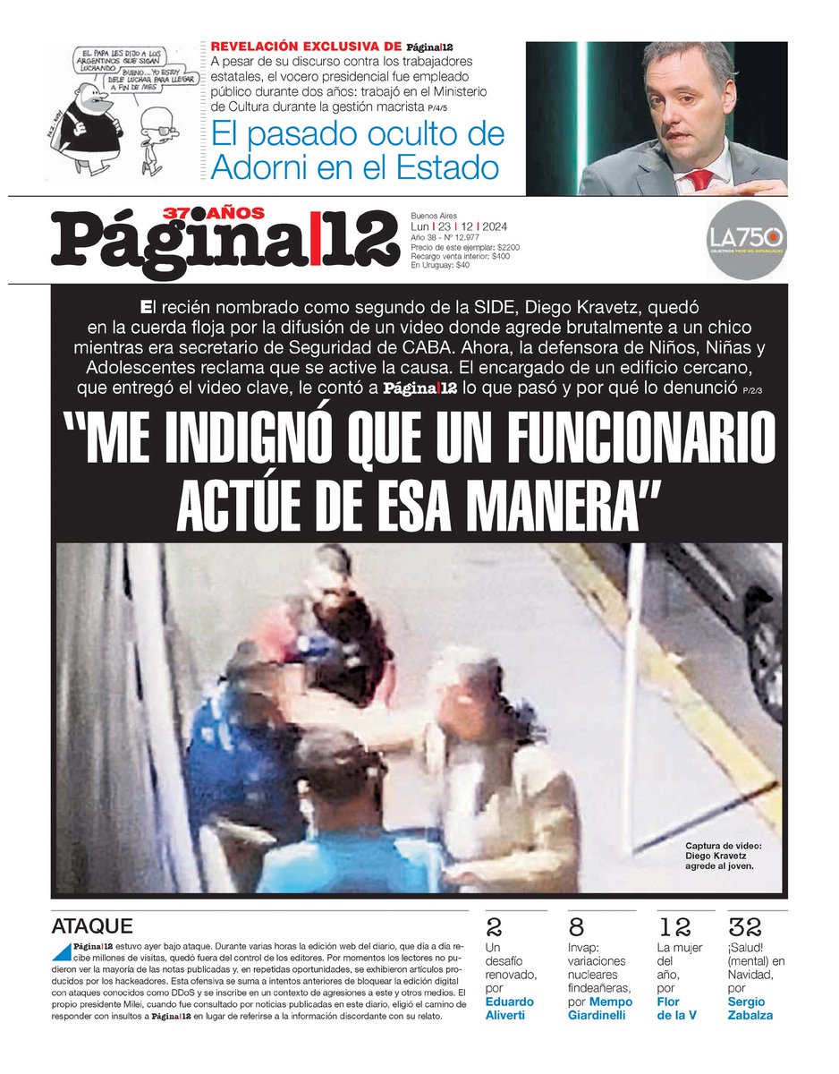 WalterVerst's tweet photo. #BuenDía y #BuenLunes para todos!!!
Te presentamos las portadas de los diarios de hoy #Lunes 23/12/2024 #23deDiciembre #23Dic2024 #23D.
#Clarín
#LaNación
#Página12 https://t.co/NfnF8g10QL