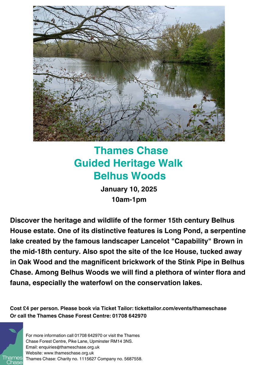 Step into 2025 with a guided heritage walk! Our next walk takes place at  the Belhus House Estate on January 10th. Full details and booking here:buytickets.at/thameschase/14… #thameschase #walk #heritage #havering #explore
