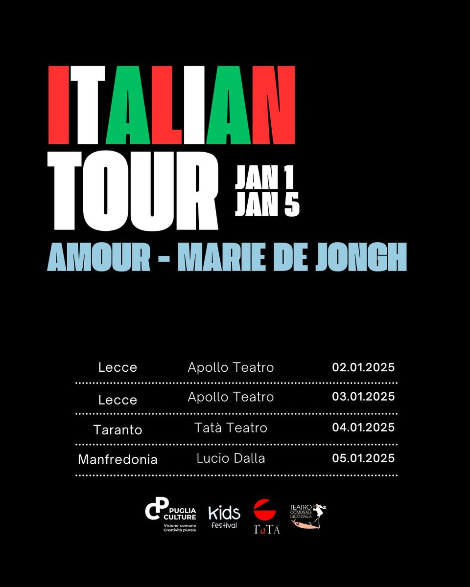 AMOUR

Urteari hasiera ederra emateko Italiatik biratxoa! 🇮🇹  / ¡Una pequeña gira por Italia para empezar bien el año nuevo! 🇮🇹 / Une petite tournée en Italie pour bien commencer l’année !

Grazzie mille Kids Festival Internazionale del Teatro, #TeatroTata, #TeatroLucioDalla