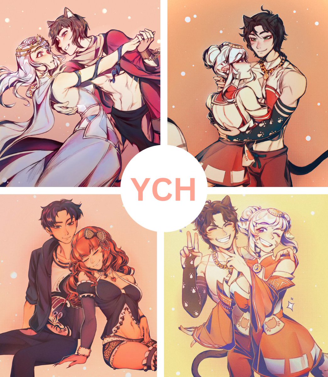 ‼️ COMMISSION SALE 

My couple YCHs are discounted until January 10 to keep myself busy during semestral break! Payment via PayPal, TAT is estimated 1-2 weeks :>! 

✨ Dancing - $80 (from $100)
✨ Romantic - $70 (from $90)
✨ Resting - $70 (from $90)
✨ Cheese! - $70 (from $90)