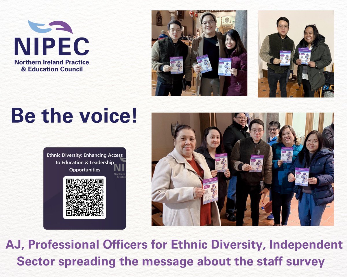 Working in a care home? Pls give your views if from global majority Nurses, AHPs and their support staff. You can scan the QR code to compete the survey. AJ is out and about spreading the message. Be the voice.