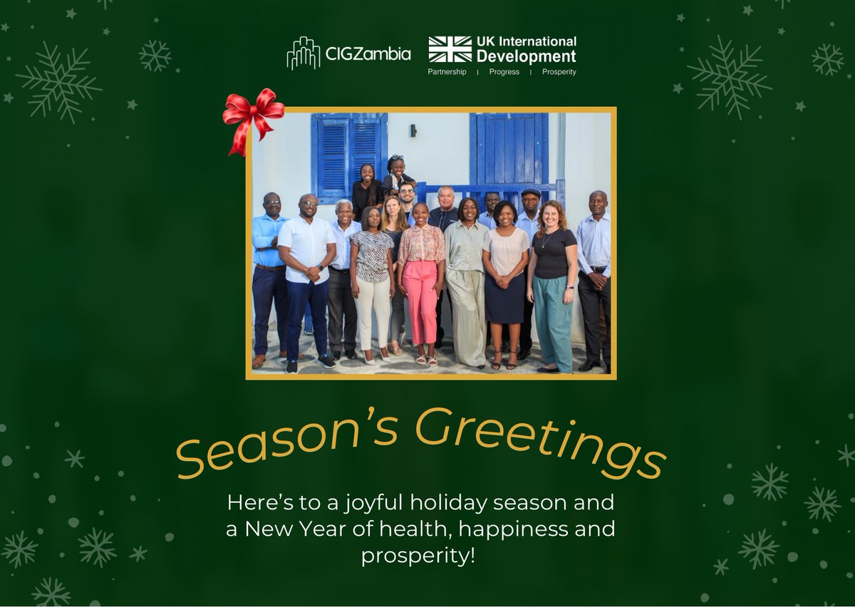 Season’s Greetings from the CIGZambia Team!
Wishing you and your loved ones a joyful holiday season.