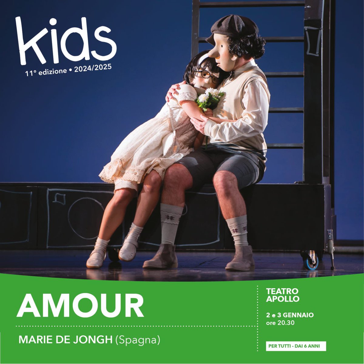 Kids internazionale de teatro - AMOUR

🗓️ 2nd and 3rd of January 2025
⏰ 20:30
📍Teatro Apollo - Lecce, Italia