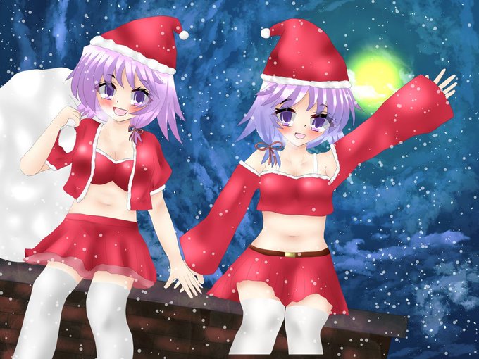 #イラスト #絵柄好みって人にフォローされたい
#クリスマス #Christmas 
もう一つのアカウントで載せたイラストの再掲。
双子のサンタさん🎅🎄 