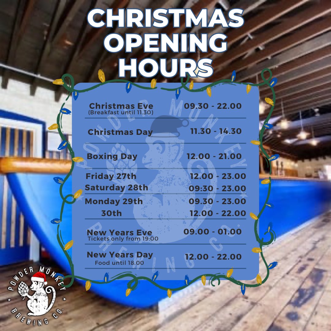 Join us over the festive period 🐒🍺🎅🏼