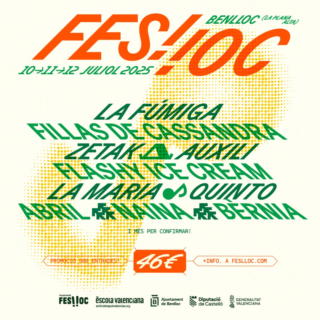 L’any 2011 vaig començar a col·laborar de manera altruista en el <a href="/Feslloc/">FES‼OC</a>, un projecte musical sense finalitat lucrativa, parit des de la perifèria i en un entorn rural.
14 anys després, hi continue, perquè el Feslloc és llavor i casa.
Salut i música!
🎟️ feslloc.com