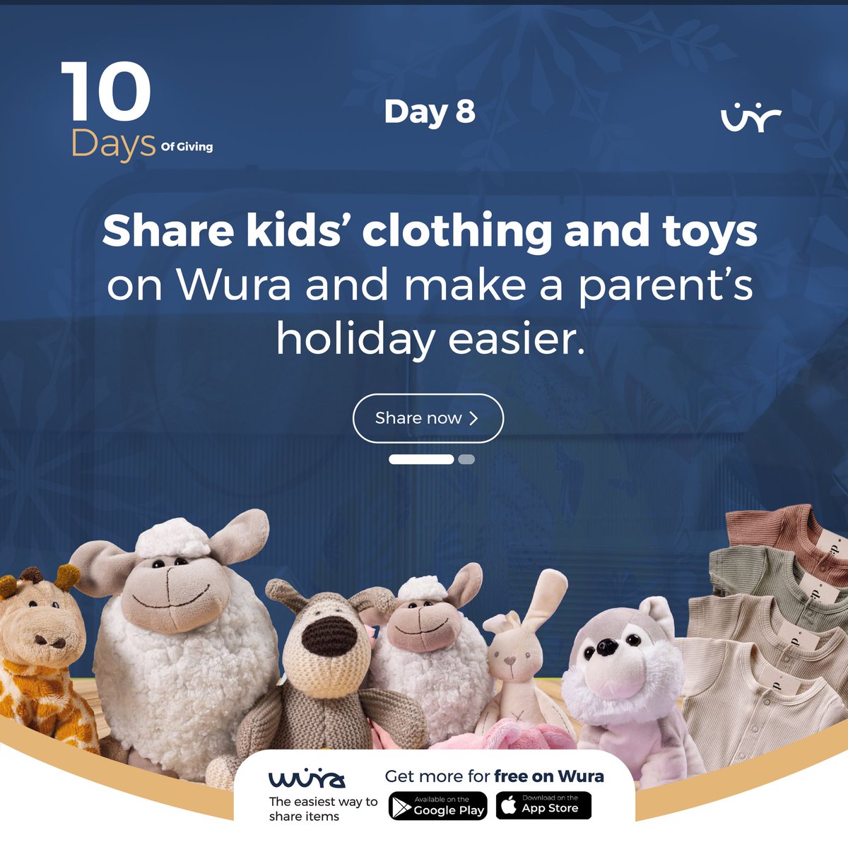 wearewura's tweet photo. It’s Day 8 of #10DaysOfGiving, let’s share kid's clothing.
As kids grow, their clothes and toys often get left behind. But those outgrown items can be a cherished gift for another family! This holiday season, you can share clothing with kids who could use a little extra warmth. https://t.co/JSEOl7D5dN