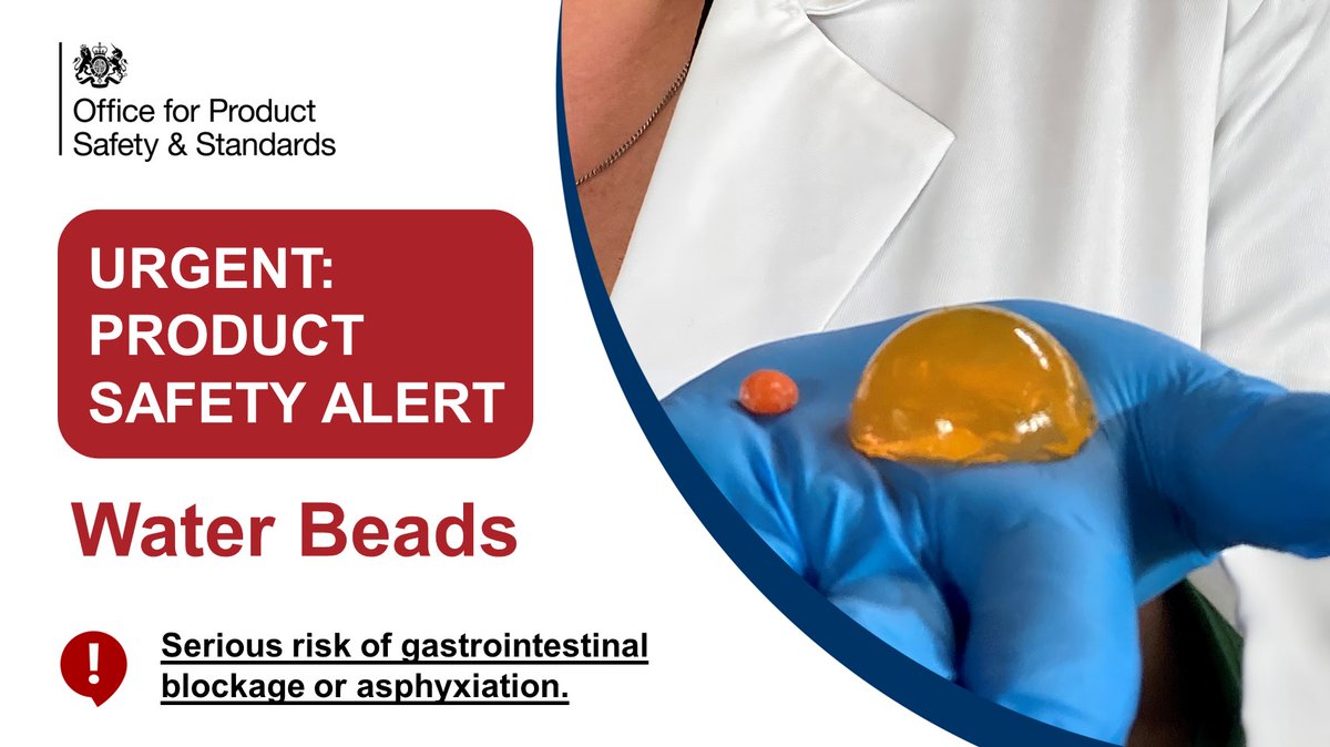 Today the Royal College of Emergency Medicine (RCEM) has warned of the dangers that water beads can pose to children and vulnerable adults if swallowed.  This follows our safety alert issued in September. Water beads should be kept away from children under 5 years of age, and
