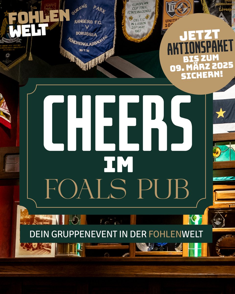 Sichert euch noch bis März euer Gruppenevent im "Foals Pub"! 😍🍻

Alle Infos &amp; die Anmeldung 👉 go.borussia.de/FoalsPub