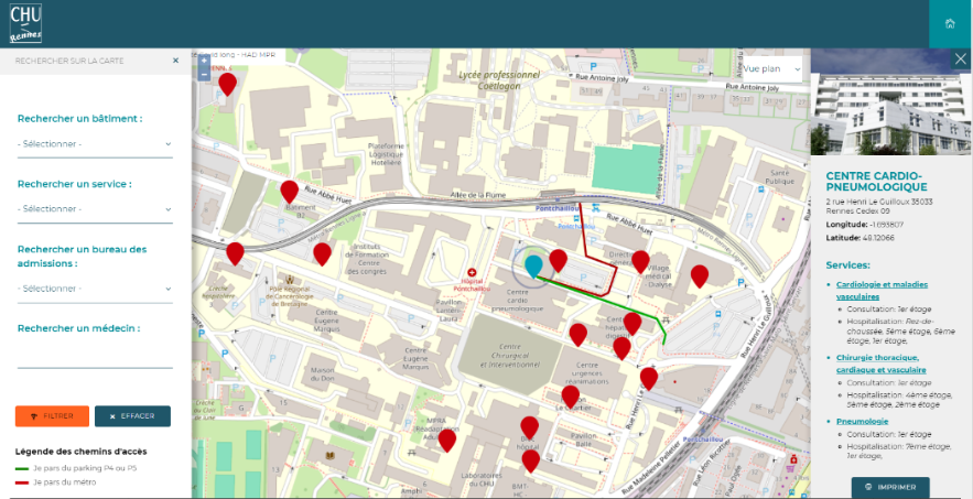 CHU de Rennes (@churennes) on Twitter photo Vous avez rendez-vous à l'hôpital #Pontchaillou ?
Préparez votre venue en consultant le plan interactif du site et visualisez l'itinéraire piéton 🚶♀️ entre la station de métro 🚈, les parkings P4/P5 🅿️et votre bâtiment 🏥
➡️chu-rennes.fr/patients-visit…
<a href="/metropolerennes/">Rennes Ville et Métropole</a>
<a href="/STARendirect/">STAR en direct</a> Vous avez rendez-vous à l'hôpital #Pontchaillou ?
Préparez votre venue en consultant le plan interactif du site et visualisez l'itinéraire piéton 🚶♀️ entre la station de métro 🚈, les parkings P4/P5 🅿️et votre bâtiment 🏥
➡️chu-rennes.fr/patients-visit…
<a href="/metropolerennes/">Rennes Ville et Métropole</a>
<a href="/STARendirect/">STAR en direct</a>