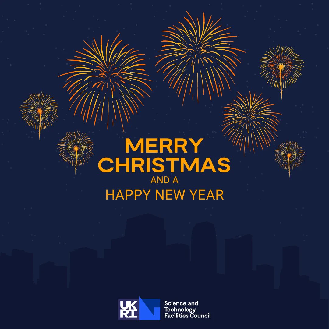 Graphic with fireworks saying: Merry Christmas and a happy new year.