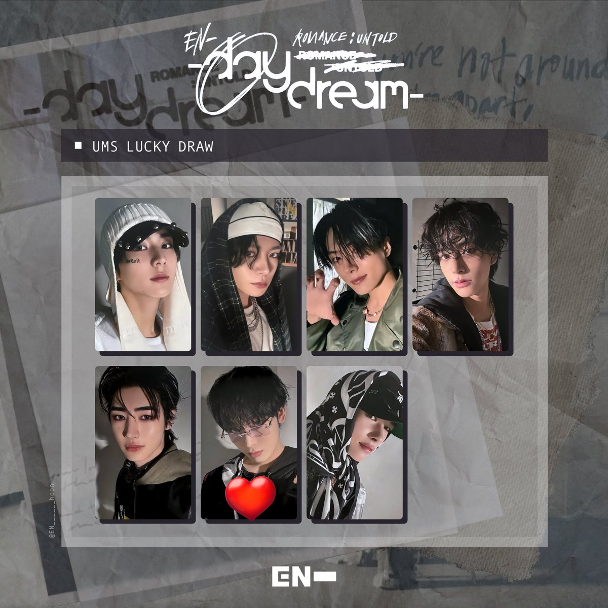 ENHYPEN ROMANCE:UNTOLD daydream UWS ユニバ ラキドロ 交換

【譲】ジェイク

【求】同種 ソヌ

📮郵送での交換希望

お気軽にリプ又はDMお願いいたします🍒

 #ENHYPEN交換