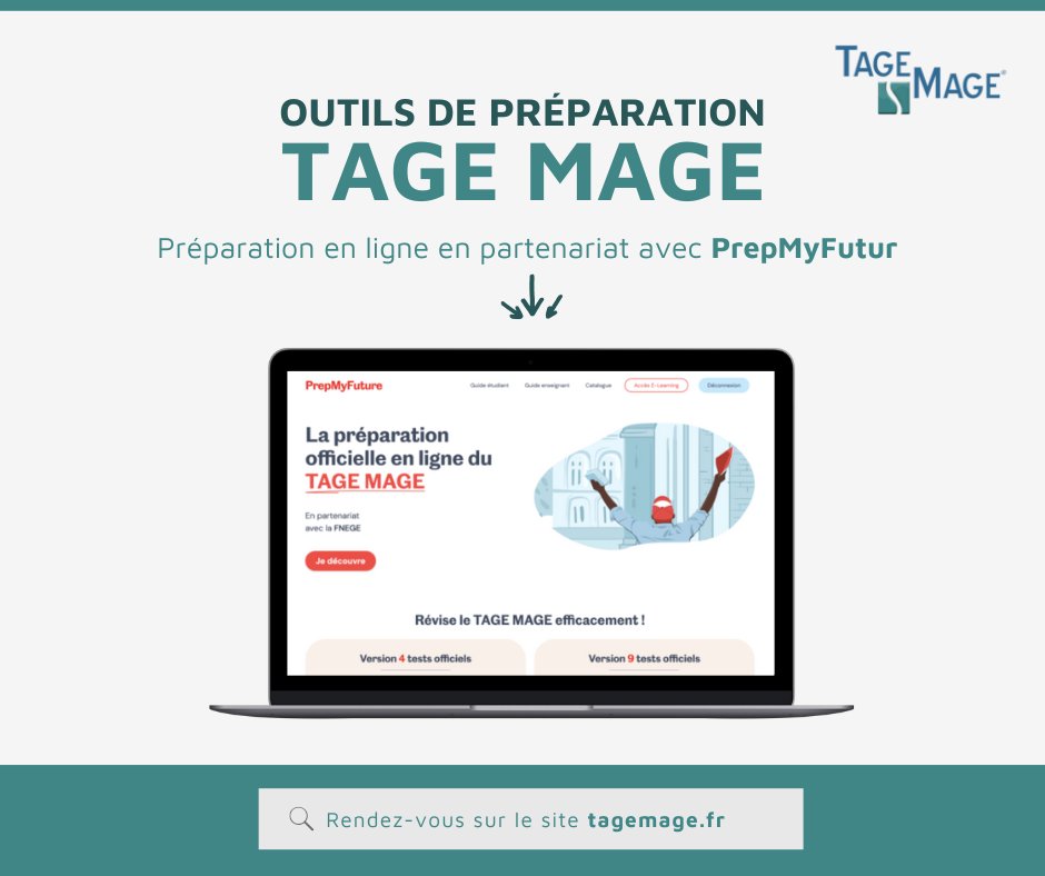 Tu passes le TAGE MAGE ? 👀

Prépare-toi efficacement avec notre plateforme en ligne, en partenariat avec PrepMyFutur 📝

Entraîne-toi au TAGE MAGE et mets toutes les chances de ton côté !

🔗 buff.ly/473280j

#TAGEMAGE #Annales #Test #Admission #Management #Préparation