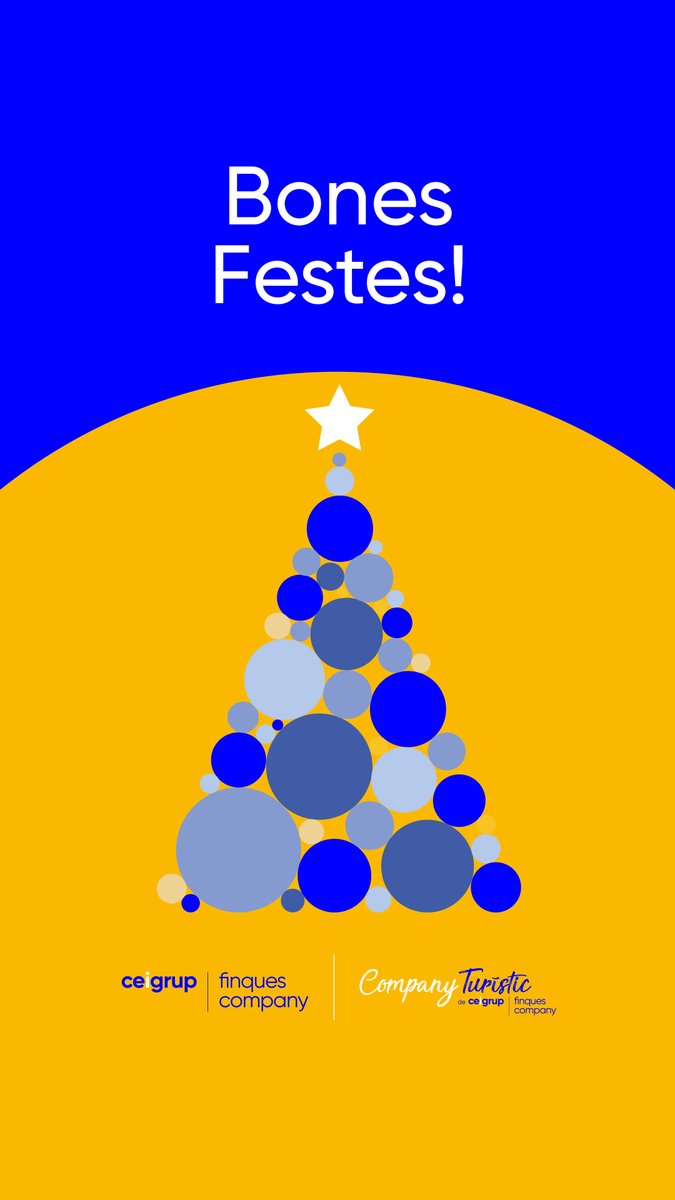 💙 BONES FESTES! 💛

😍 L'equip de Ceigrup - Finques Company desitja que passeu unes Bones Festes de Nadal 2024!

🙂 Us recordem que avui dia 24 de desembre, escurcem el nostre horari, i tanquem a les 14 h.

😊 Moltes gràcies!
