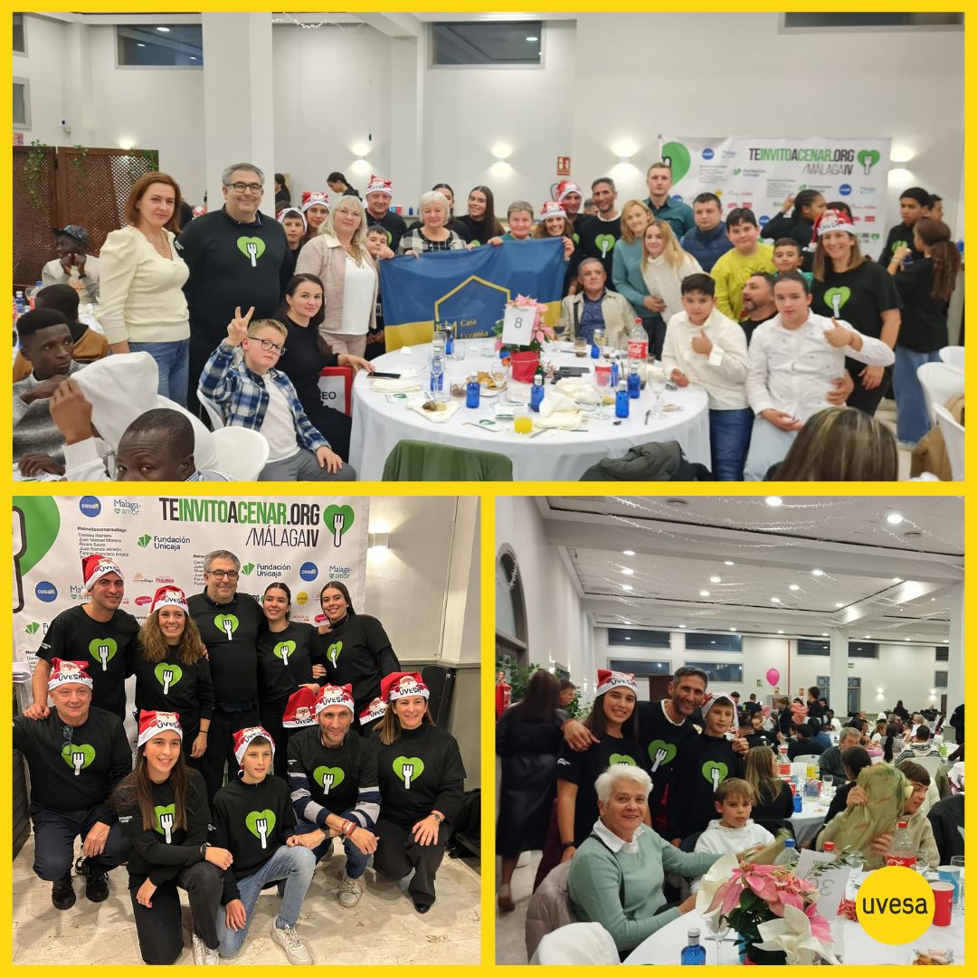 Grupo_Uvesa's tweet photo. 🎄Ayer, @Teinvitoacenar_ #Málaga ofreció una cena, elaborada por reconocidos chefs locales, a 300 personas en situación de vulnerabilidad
🤗Para el plato principal contaron con #pollo donado por #Uvesa y varios de nuestros empleados acudieron como #voluntarios
#UvesaContigo https://t.co/LB5BUpjW2J