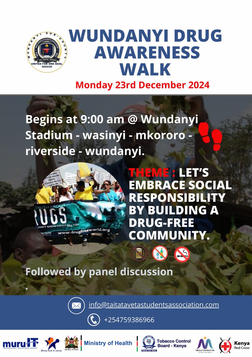Dorkas254's tweet photo. Taking steps for a drug-free future🚶 #TTSADrugWalk https://t.co/o7z9Dd88Ao