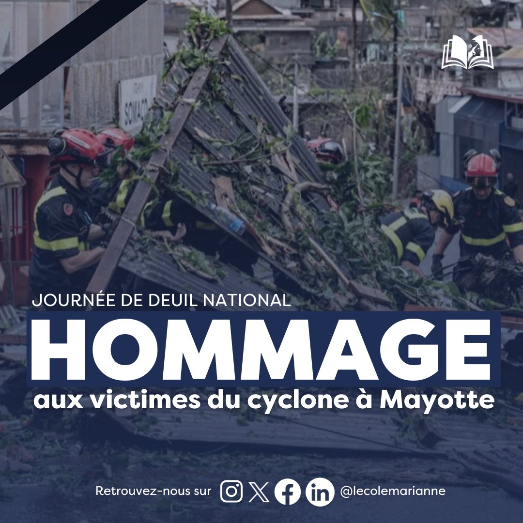 ⚫️ Journée de deuil national - Hommage aux victimes du cyclone à Mayotte.