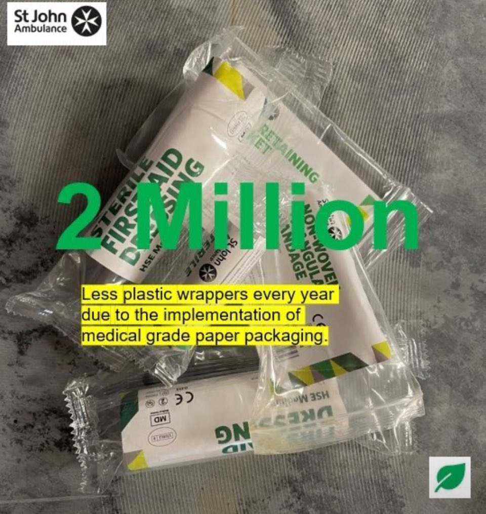 Joe (@joeshawsja) on Twitter photo In 2024, <a href="/stjohnambulance/">St John Ambulance England</a> has successfully removed 2 million plastic wrappers from our first aid consumables supply chain!
Together, we are making a positive impact on our planet and paving the way for a greener future. 🌱💚
#Sustainability #EcoFriendly #HealthcareInnovation In 2024, <a href="/stjohnambulance/">St John Ambulance England</a> has successfully removed 2 million plastic wrappers from our first aid consumables supply chain!
Together, we are making a positive impact on our planet and paving the way for a greener future. 🌱💚
#Sustainability #EcoFriendly #HealthcareInnovation