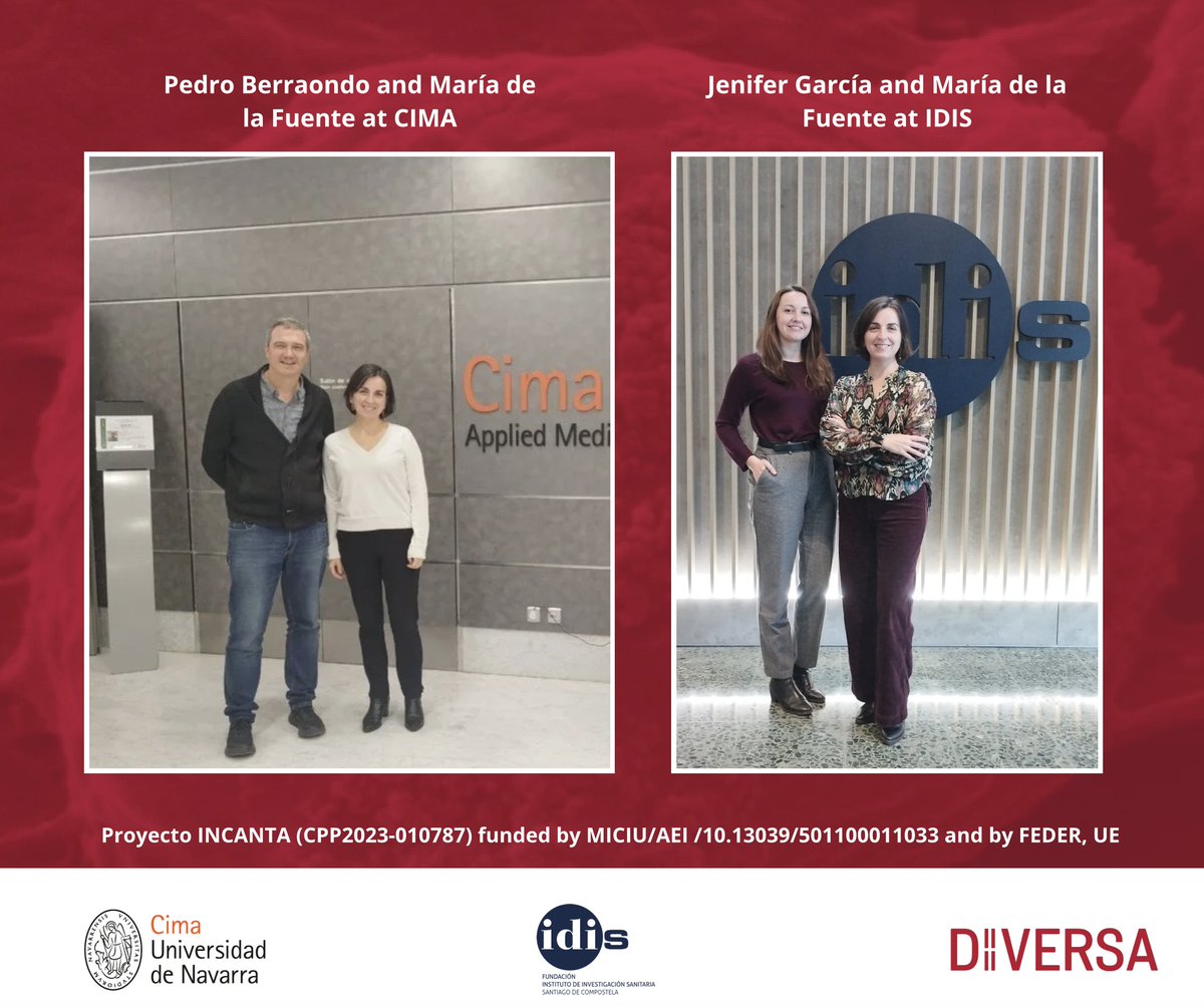 DIVERSA Technologies (@diversatechnlgs) on Twitter photo 📢 DIVERSA has received the CPP2023-010787 (<a href="/CienciaGob/">Ministerio de Ciencia, Innovación y Universidades</a>) grant for the INCANTA project! 🎯 We’re partnering with Pedro Berraondo from <a href="/CIMA_unav/">Cima Universidad de Navarra</a> and Jenifer García from <a href="/idis_research/">Instituto de Invest. Sanitaria de Santiago (IDIS)</a> to develop innovative mRNA-based therapies for advanced cancer. 🌟 #Cancer #mRNA #Innovation 📢 DIVERSA has received the CPP2023-010787 (<a href="/CienciaGob/">Ministerio de Ciencia, Innovación y Universidades</a>) grant for the INCANTA project! 🎯 We’re partnering with Pedro Berraondo from <a href="/CIMA_unav/">Cima Universidad de Navarra</a> and Jenifer García from <a href="/idis_research/">Instituto de Invest. Sanitaria de Santiago (IDIS)</a> to develop innovative mRNA-based therapies for advanced cancer. 🌟 #Cancer #mRNA #Innovation
