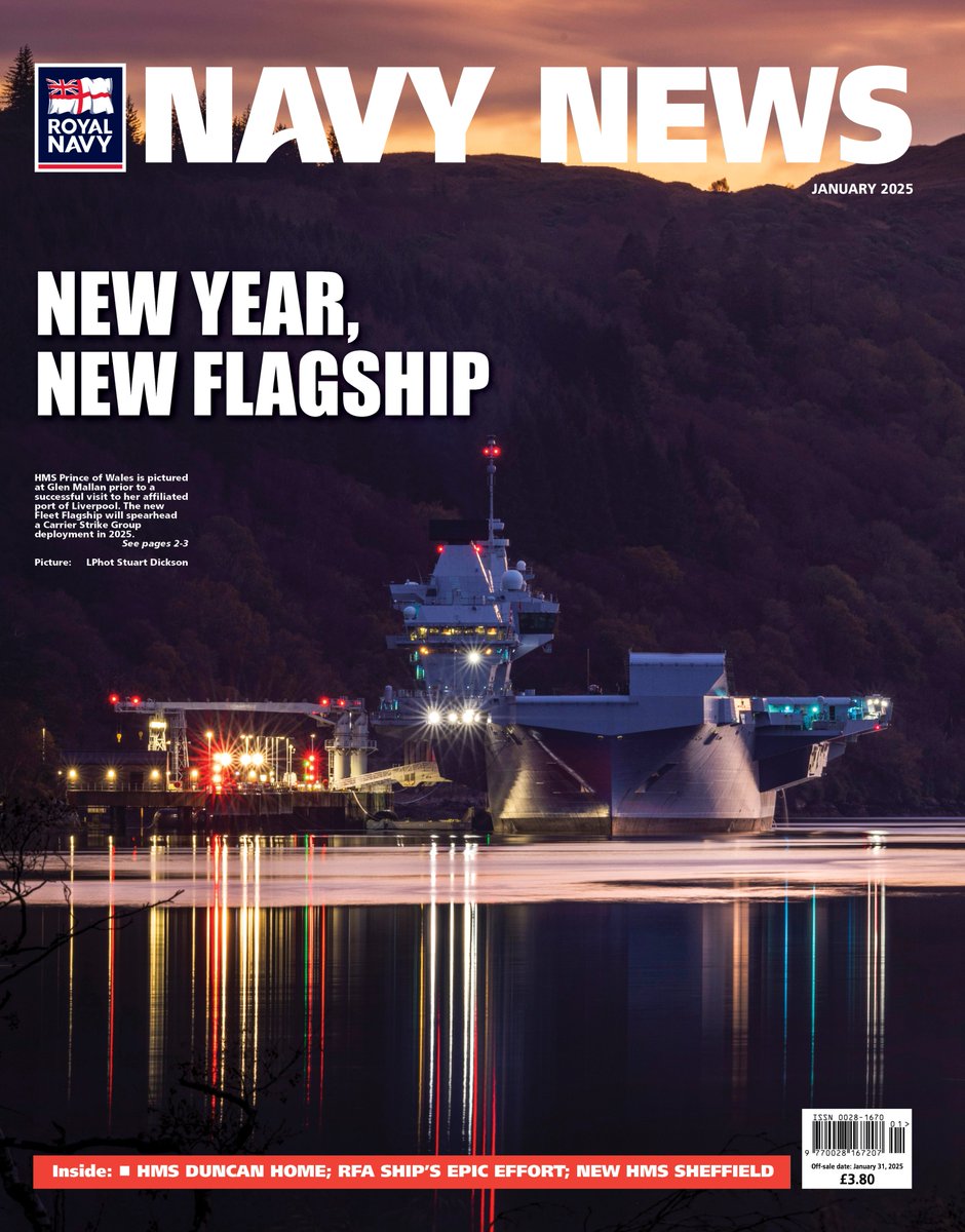 New Year, New Flagship...

The first Navy News edition of 2025 is on sale now, complete with cover star and new UK flagship <a href="/HMSPWLS/">HMS Prince of Wales</a>. 

🎁Get a subscription in time for Christmas: navynews.co.uk/product-catego…