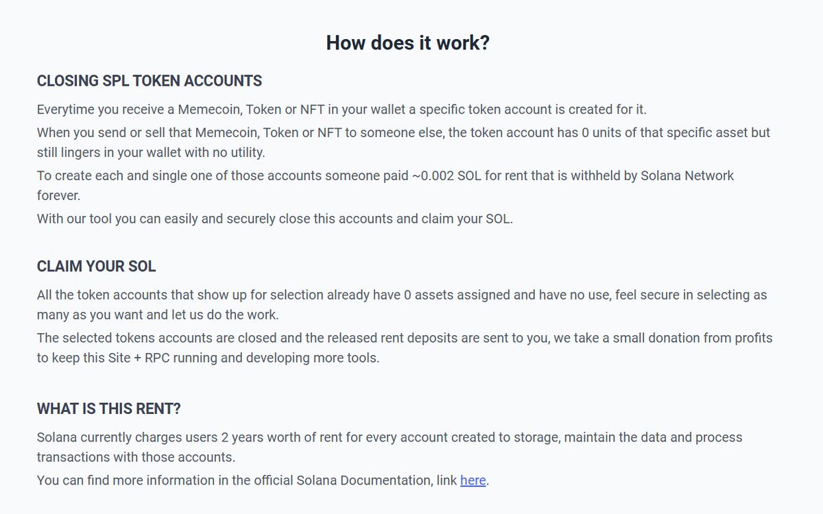 skyL2023's tweet photo. hi everyone！  https://t.co/TpevZlPMrJ
After mobile phone users click copy, open it in the wallet:👆This is a long-established rental recovery website! Trustworthy! #chapter2 #solana $sol 
🛜
In the past two days, everyone has been asking about chapter2 users receiving a lot of junk tokens! What should I do?
You can use this site to recycle your rent!
Each token is recycled more than 0.002sol!

Be careful when recycling and make sure you don’t need the token!
Once recycled! Unable to recover!
Once recycled! Unable to recover!
Once recycled! Unable to recover!
Before recycling your sol, I recommend transferring your normal tokens to a secure wallet so that the junk tokens can be fully recycled!

This is my account that can be recycled 0.269665 SOL 💎💎
Warning again!❌
Transfer your normal tokens and NFTs before recycling!✅✅✅