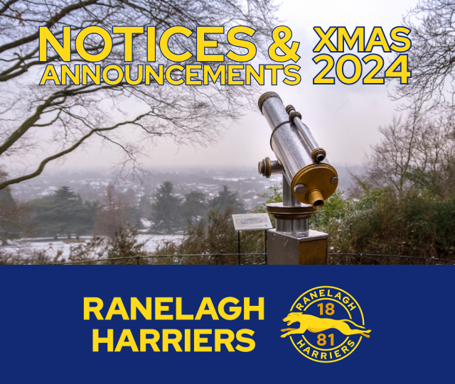 For festive notices &amp; announcements, plus Ranelagh membership survey, London club places &amp; marathon training programme, please go to: ranelagh-harriers.co.uk/2024-xmas ⬅️