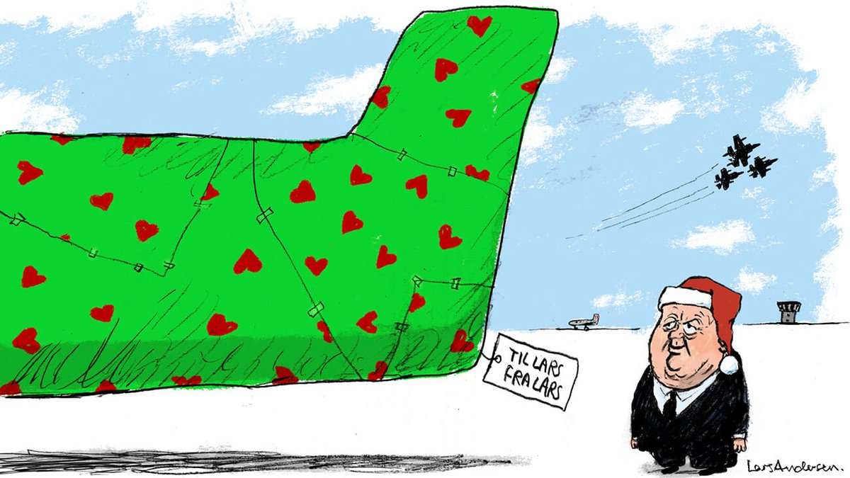 Glædelig jul 🎄Regeringen har besluttet, at udenrigsminister Lars Løkke Rasmussen altid skal kunne benytte sig af privatfly i forbindelse med officielle besøg. Regningen betales af Forsvarsministeriet. Tegning: <a href="/LarsAndersen7/">Lars Andersen</a> #dkforsvar #dkpol #dkmedier <a href="/forsvaretdk/">Forsvaret</a> <a href="/larsloekke/">Lars Løkke Rasmussen</a>