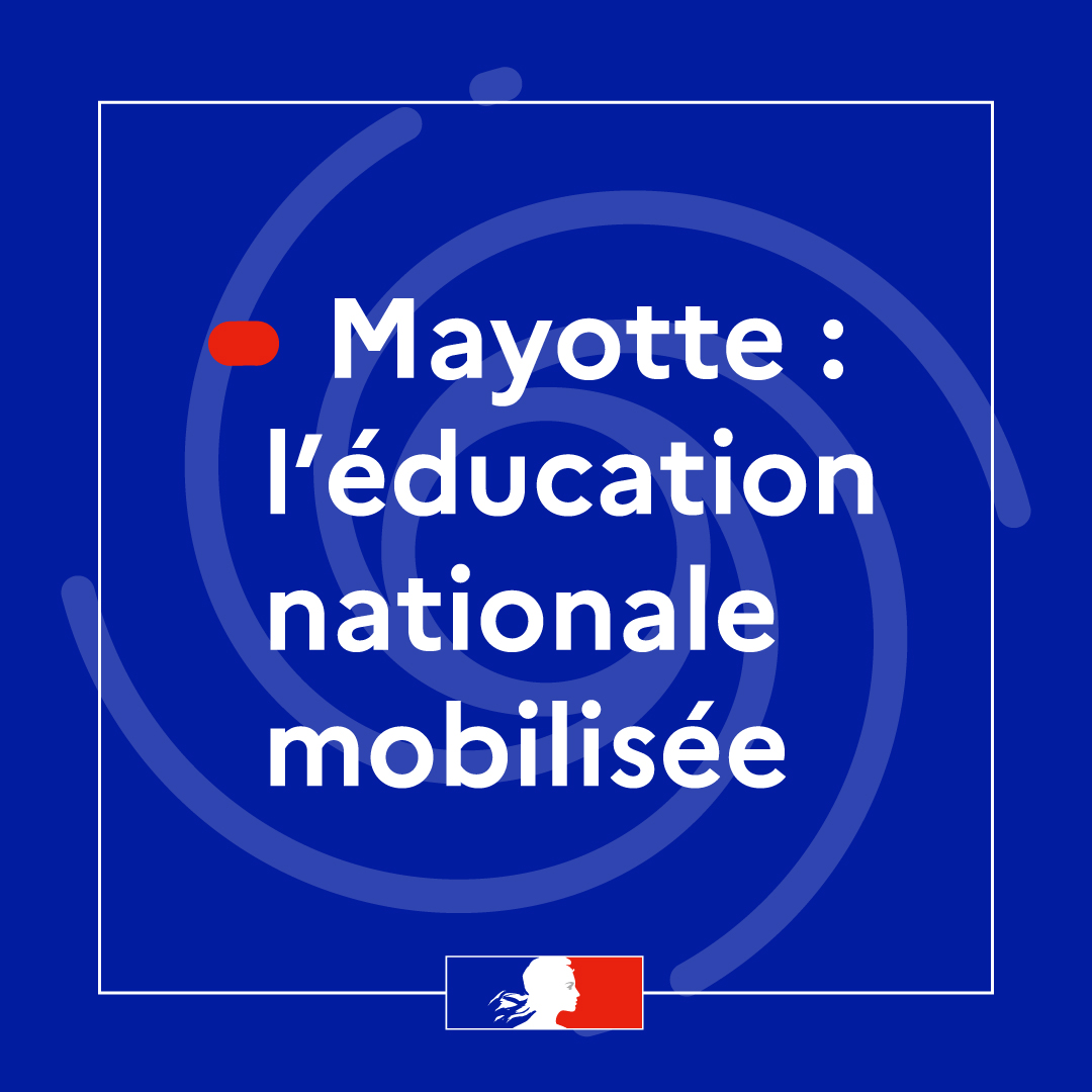 En cette journée de #DeuilNational, nos pensées vont aux mahorais touchés par le #cycloneChido. 
📞Les personnels de l'académie de Mayotte et leur famille : 0 800 710 170
📞Tous les personnels et leur famille : 0 805 500 005
📞La cellule d'information du public : 09 70 80 90 40