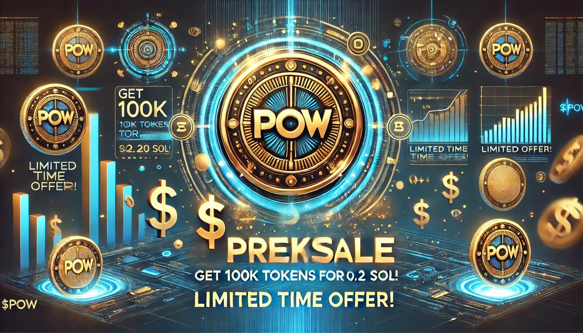 PowellCoinSol's tweet photo. 💥 $POW Token Presale: Your Chance to Buy Early! 💥
🎯 Get 100k tokens for just 0.2 SOL and secure your spot in the future of crypto!

📤 Send your SOL to powgeQBRL9bh49c22T5U4dj8QZnjJkp7LHeLCfbigxP
✅ Don’t forget to like, retweet, follow & join our Telegram!

#POW #Presale #Solana #Crypto #TokenSale #Blockchain