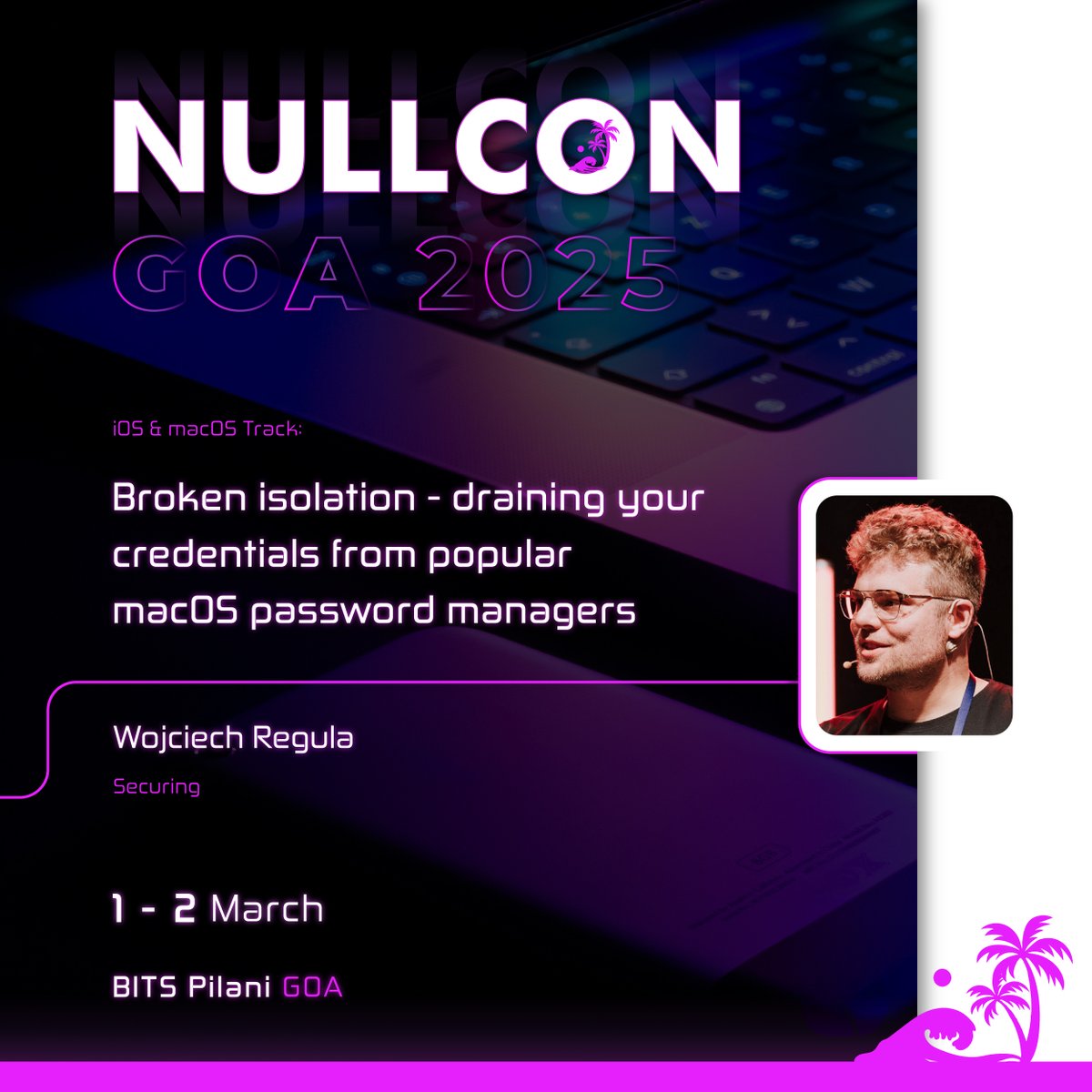 NULLCON (@nullcon) on Twitter photo Is macOS security really as strong as it seems? 🤔
In theory, macOS apps should be fully isolated thanks to notarisation and sandboxing, but in practice, these protections often fall short.
Join <a href="/_r3ggi/">Wojciech Reguła</a> at #NullconGoa2025
👉 nullcon.net/goa-2025/speak…
#macOS #passwordmanager Is macOS security really as strong as it seems? 🤔
In theory, macOS apps should be fully isolated thanks to notarisation and sandboxing, but in practice, these protections often fall short.
Join <a href="/_r3ggi/">Wojciech Reguła</a> at #NullconGoa2025
👉 nullcon.net/goa-2025/speak…
#macOS #passwordmanager