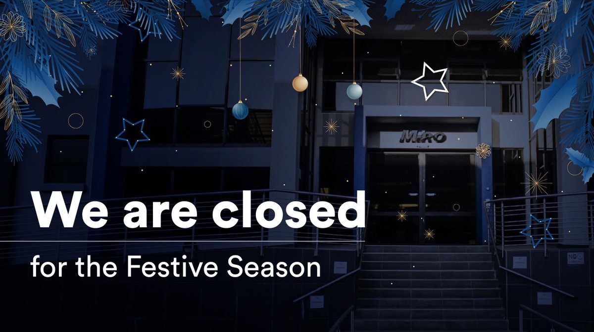 MiroDistributor's tweet image. We are now closed for the festive season and will reopen on the 2nd of January. ✨ Thank you for your continued support throughout 2024. It has been a privilege to help you connect communities. We look forward to welcoming you back in the new year!

#festiveseason #weareclosed