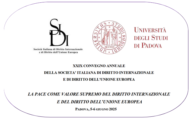 SIDIorg's tweet photo. 📌XXIX Convegno annuale della SIDI, 5-6 giugno 2025, Padova Call for Papers 👉 https://t.co/1Qrh2lA1dZ Scadenza: #15febbraio 2025 La #pace come valore supremo👉 https://t.co/V00D4PK2Yw  #valoresupremo #dirittointernazionale #dirittoUE #SIDI #convegnosidi #padova https://t.co/QAN5xmUklx