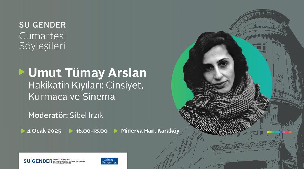 SU Gender Cumartesi Söyleşileri'nin üçüncü buluşmasında Umut Tümay Arslan ile bir araya geliyoruz. Minerva Han, Karaköy'de yapılacak etkinliğe katılmak için kayıt olabilirsiniz.

bit.ly/CumartesiSöyle…