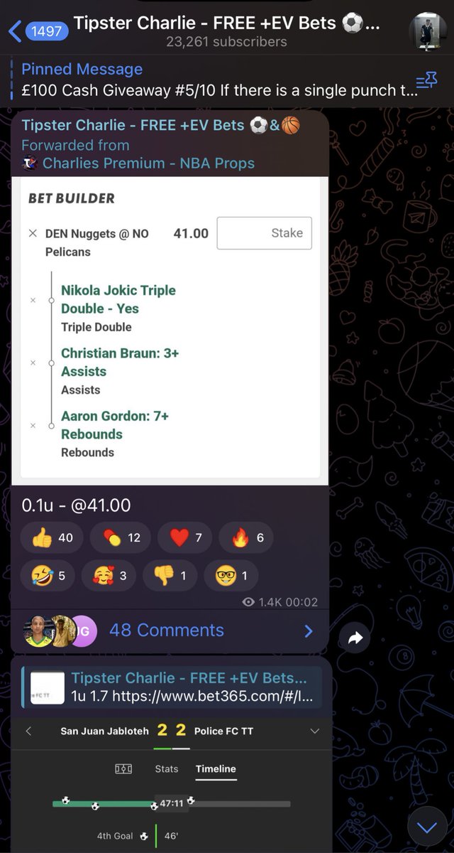 What a beautiful night in the #NBA, all posted for free to our telegram 🥰

Longshot Builder @ 41.00 ✅✅✅
C. Braun O1.5 Assists @ 1.95 ✅✅✅
C. Braun 3+ Assists @ 4.10 ✅✅✅
D. Brooks 2+ Assists @ 1.86✅✅✅
D. Brooks  3+ Assists @ 3.70✅✅✅
D. Brooks 5+ Assists @