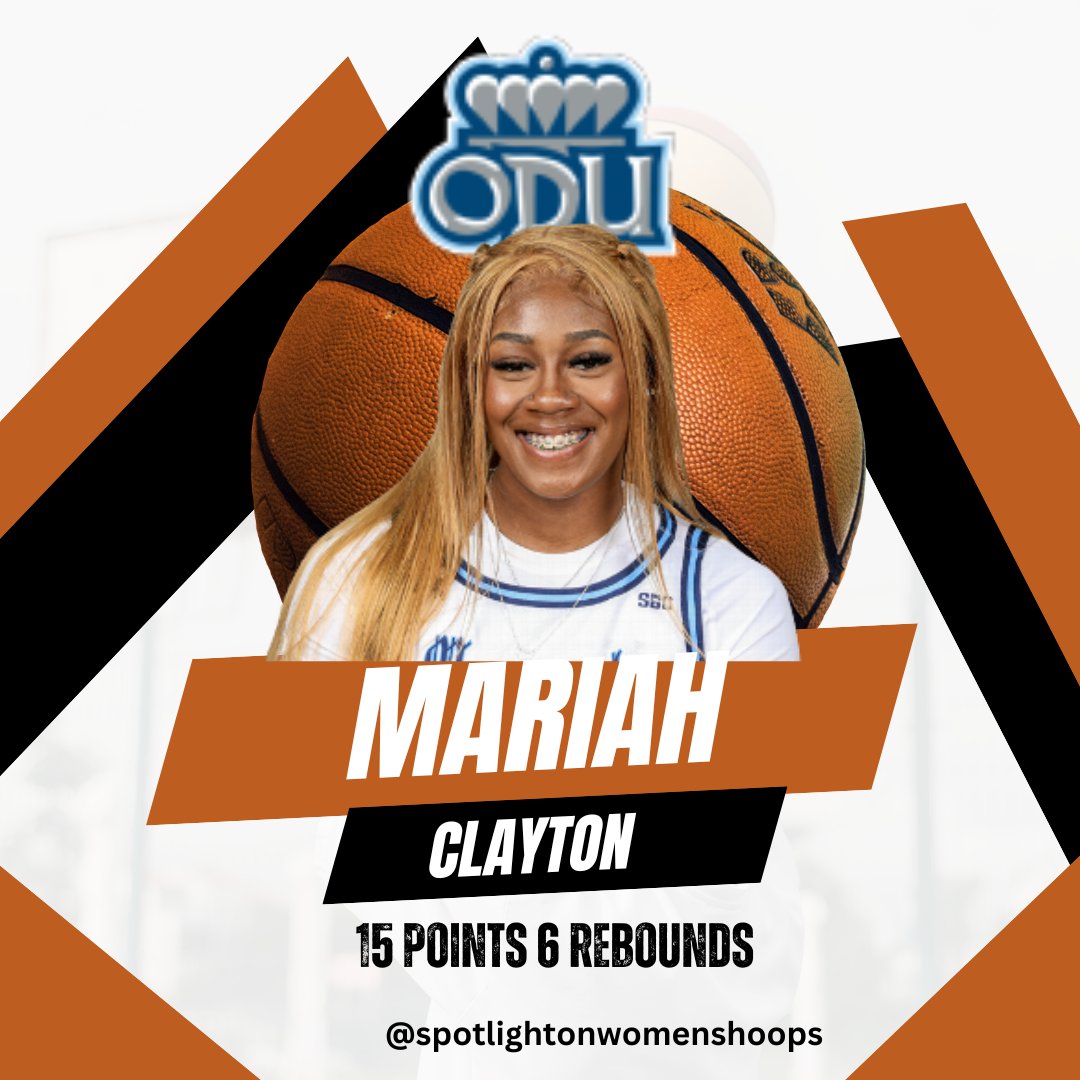 We would like to congratulate @odu_wbb on their win versus @vsu_wbb led by <a href="/mclayton23/">Mariah Clayton</a> #spotlightonwomenshoops #roadtothefinalfour #wbb