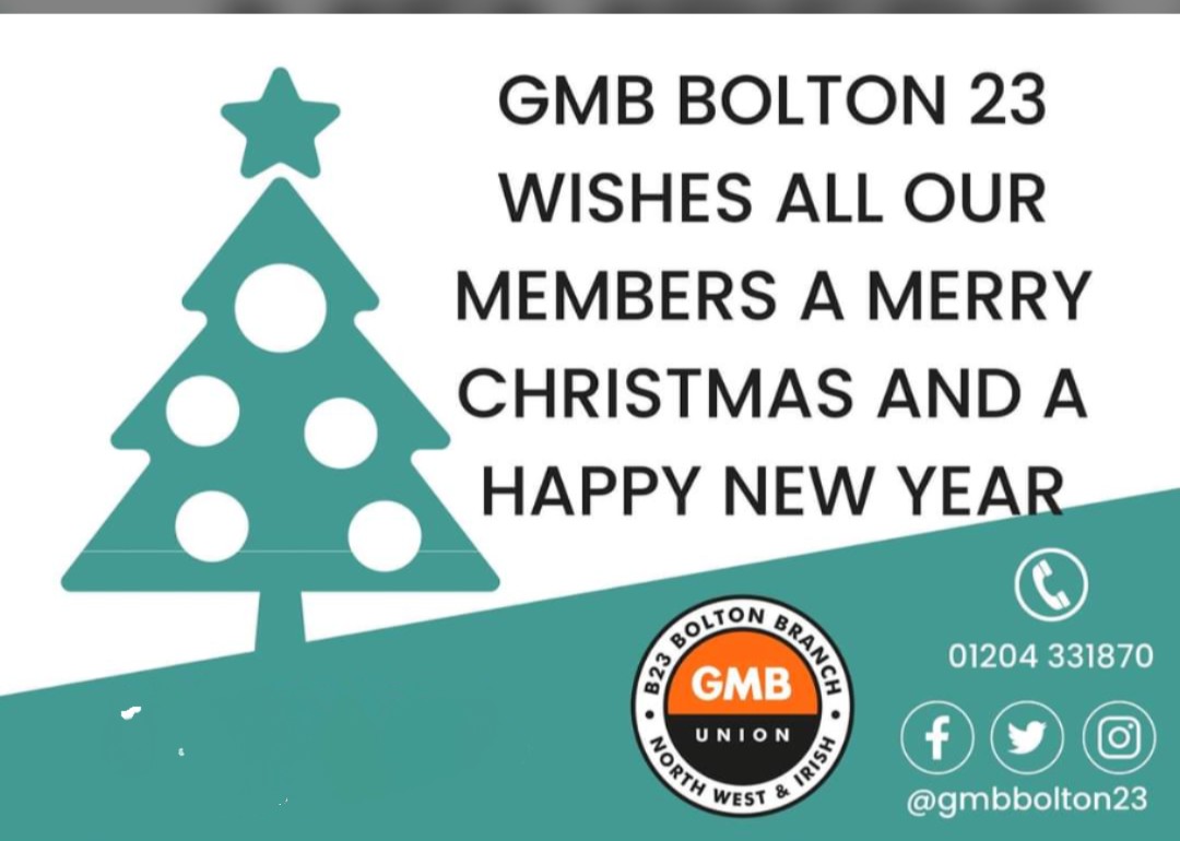 gmbbolton23's tweet photo. Sending #Christmas2024 greetings to all our friends and members. Whether you're working to keep vital services running or taking time off thanks for all your support #gmbfamily #makeworkbetter #christmaseveeve https://t.co/lmkWtOJW4F