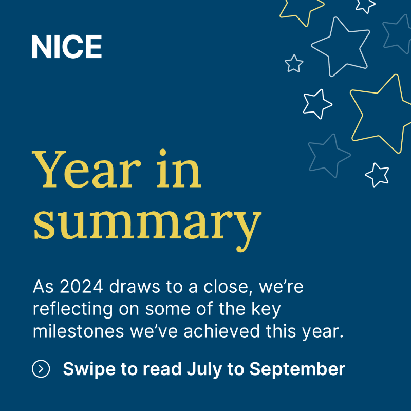 NICEComms's tweet photo. We’re picking out our biggest stories from 2024 – In July we recommended a new digital technology to help diagnose ADHD in children and young people.

In August we approved the world’s first gene-editing therapy for patients with severe beta-thalassaemia.

#NICEin2024 

[3/4]