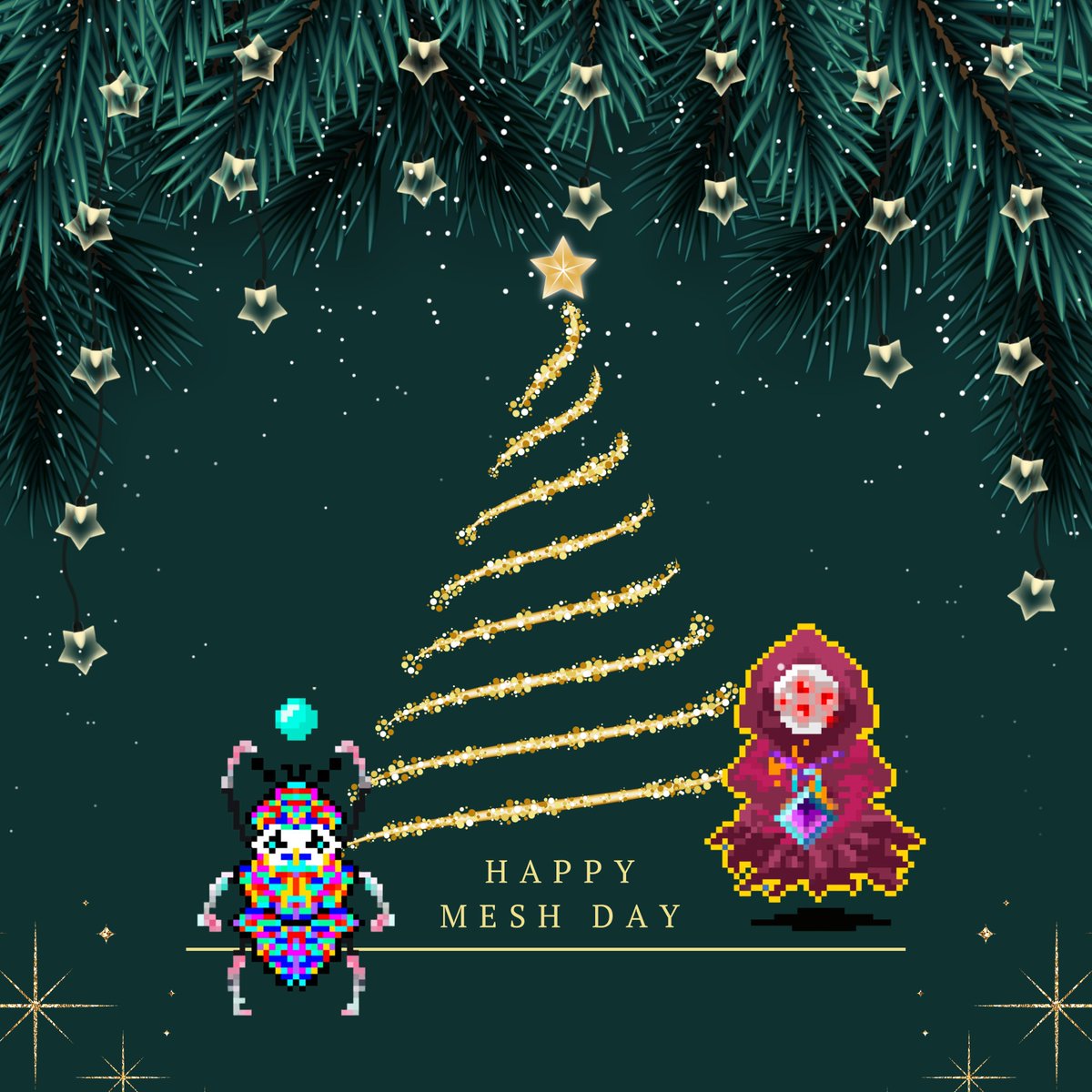 Dreaming of a festive NFT? 🎁 
🎅Make it a Mesh this Christmas~~~

#MerryChristmas #BITCOIN #meshspirits #MeshBeatles #OrdinalsNFT #Ordinals