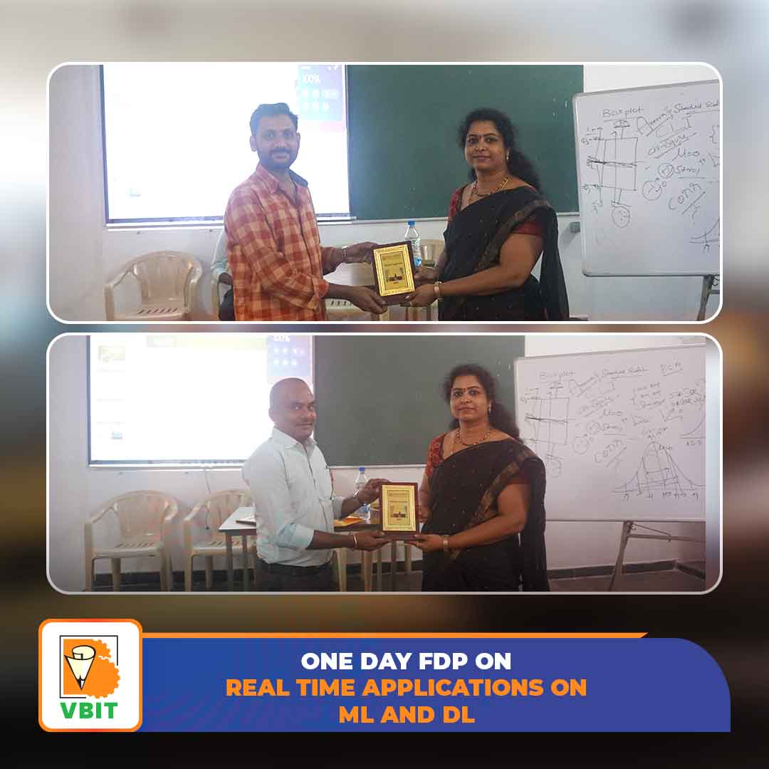 VBITHYD's tweet photo. One-Day #FDP on Real-Time Applications of #ML &amp; #DL.
The Department of AI &amp; ML at #VBIT successfully organized a #FacultyDevelopmentProgram on #RealTimeApplications of #MachineLearning &amp; #DeepLearning on 21st Dec 2024.

#VBIT #FDP2024 #AIandML #TechEducation #InnovationInLearning https://t.co/lyjGWcXIgW