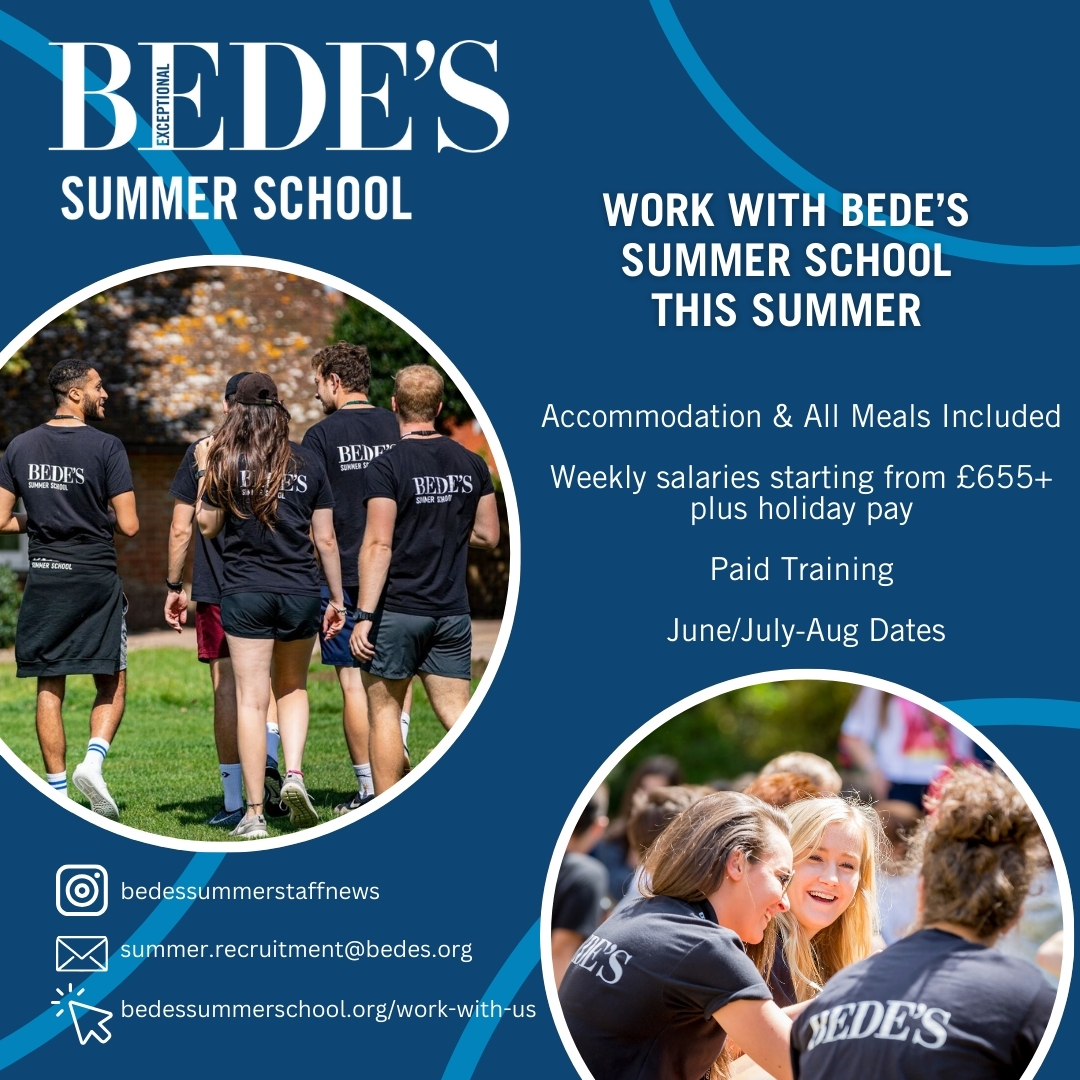 tefldotcom's tweet image. Teach with Bede's in Summer 2025! Weekly salaries starting from £655+, plus holiday pay. Accommodation & all meals included. Paid training. Apply now for June, July & August openings! tefl.com/s/13473
#tefl #esl #tefljobs #teachingenglish #summerteach #summerjob