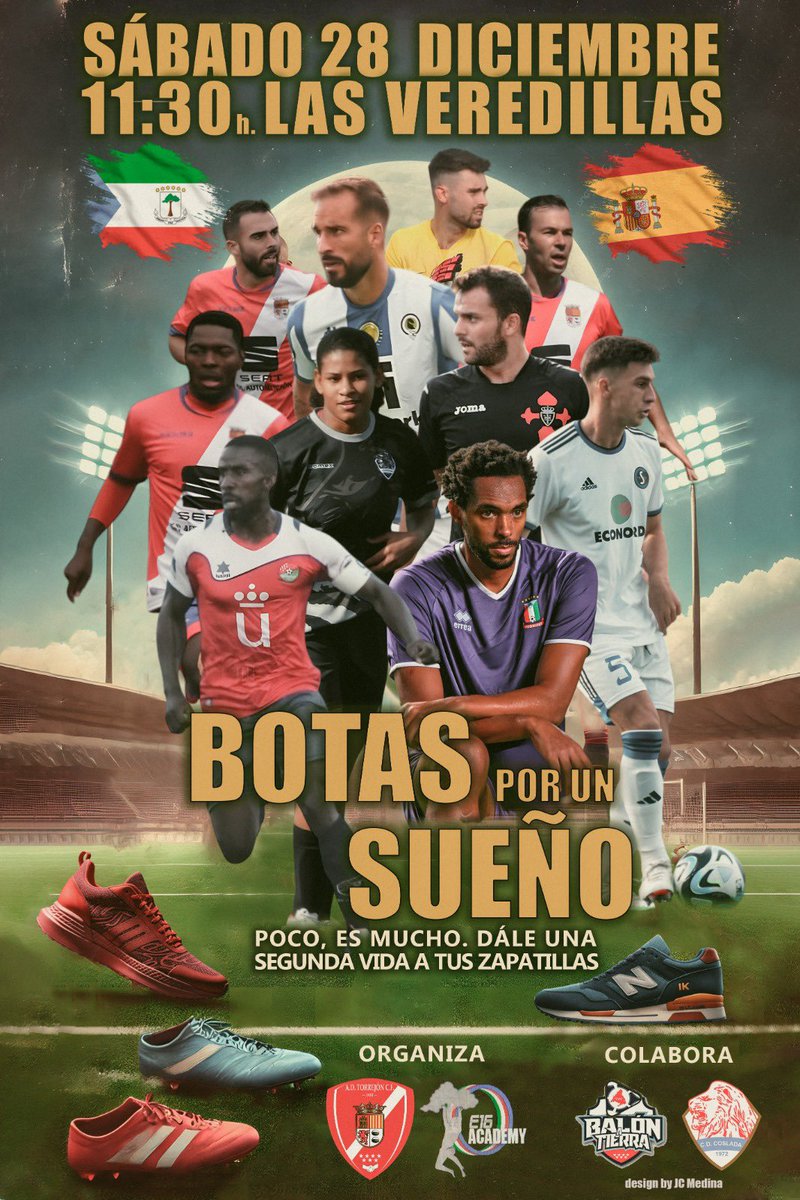 AdTorrejoncf's tweet photo. 🎉⚽ ¡PARTIDO BENÉFICO! "BOTAS POR UN SUEÑO" ⚽🎉

📅 28 de Diciembre
🕦 11:30 h
📍 Estadio Municipal Las Veredillas
@Balon_Tierra @EloyEdu @CD_Coslada https://t.co/HlPd60tInl