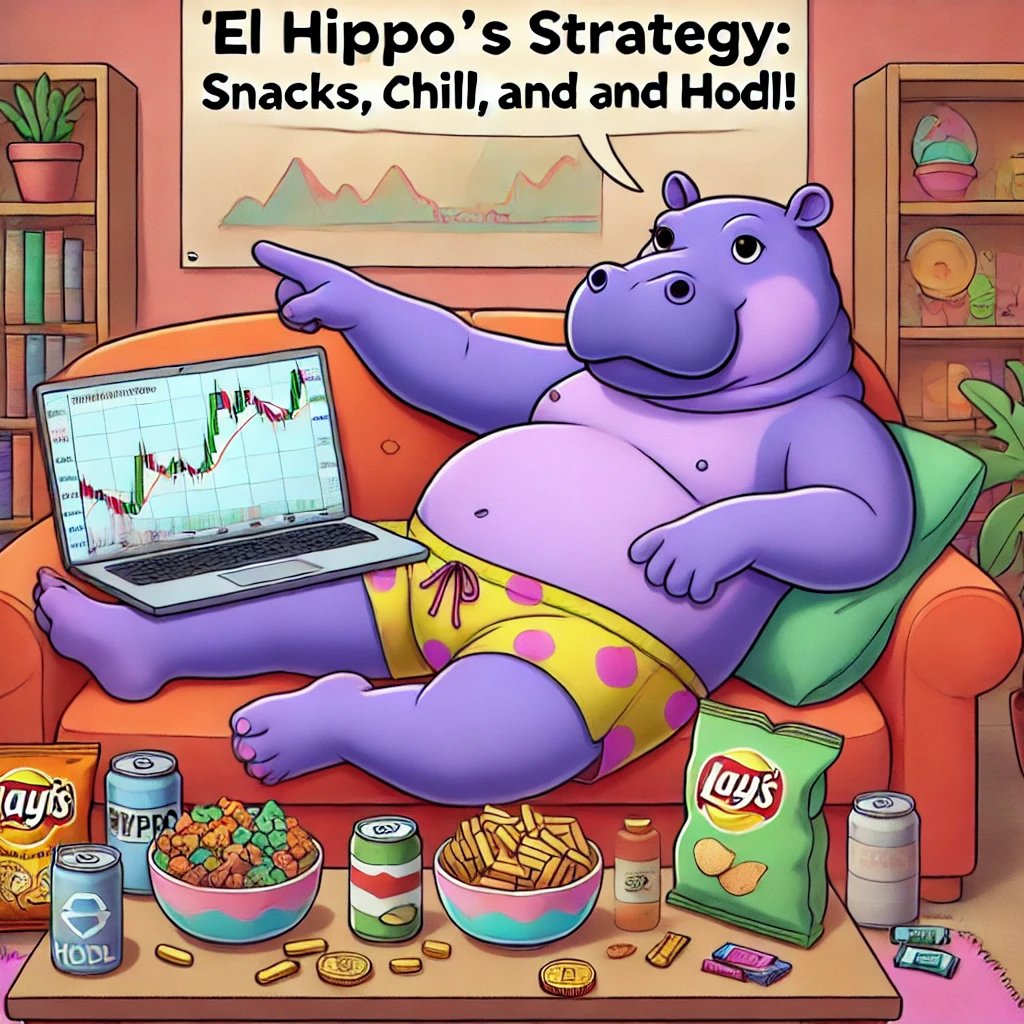 When El Hippo says, 'Why stress? Let’s snack and let $HIPP do the work!' 🦛🍕🚀