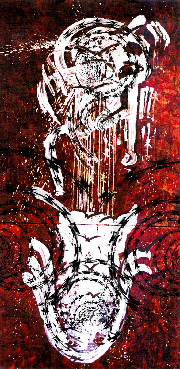 Barbed wire upwelling
Acrylic on canvas
It is coming soon to NTF!
It is included in the barbed wire drawing project; this project is a hymn to freedom, drawing with barbed wire different beings and objects.
 #NFTs #NFTCommunity #NFTdrops