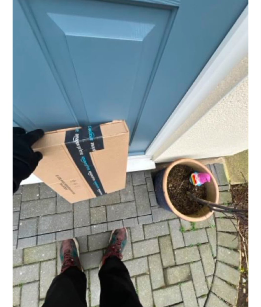 Is this the new 'normal', <a href="/AmazonUK/">Amazon.co.uk</a>? 
You won't even *try* to actually deliver it, just leave it somewhere on the property?
I was literally 6 feet away from the guy when he left it there. 
Might as well just throw it from the van as you drive past.
Happening a lot.