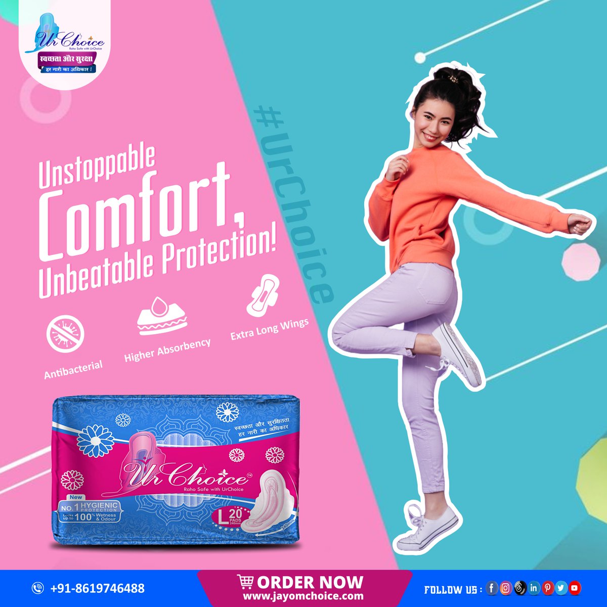 ChoiceJayom's tweet image. Unstoppable comfort, unbeatable protection—because you deserve the best, every day of the month. ✨ 
Order Now : jayomchoice.com
#urchoice #ConfidenceInEveryStep #fullprotection #StayConfident #StayActive #WomensHealth #StayProtected #softcomfort #SanitaryPads #War2 #King