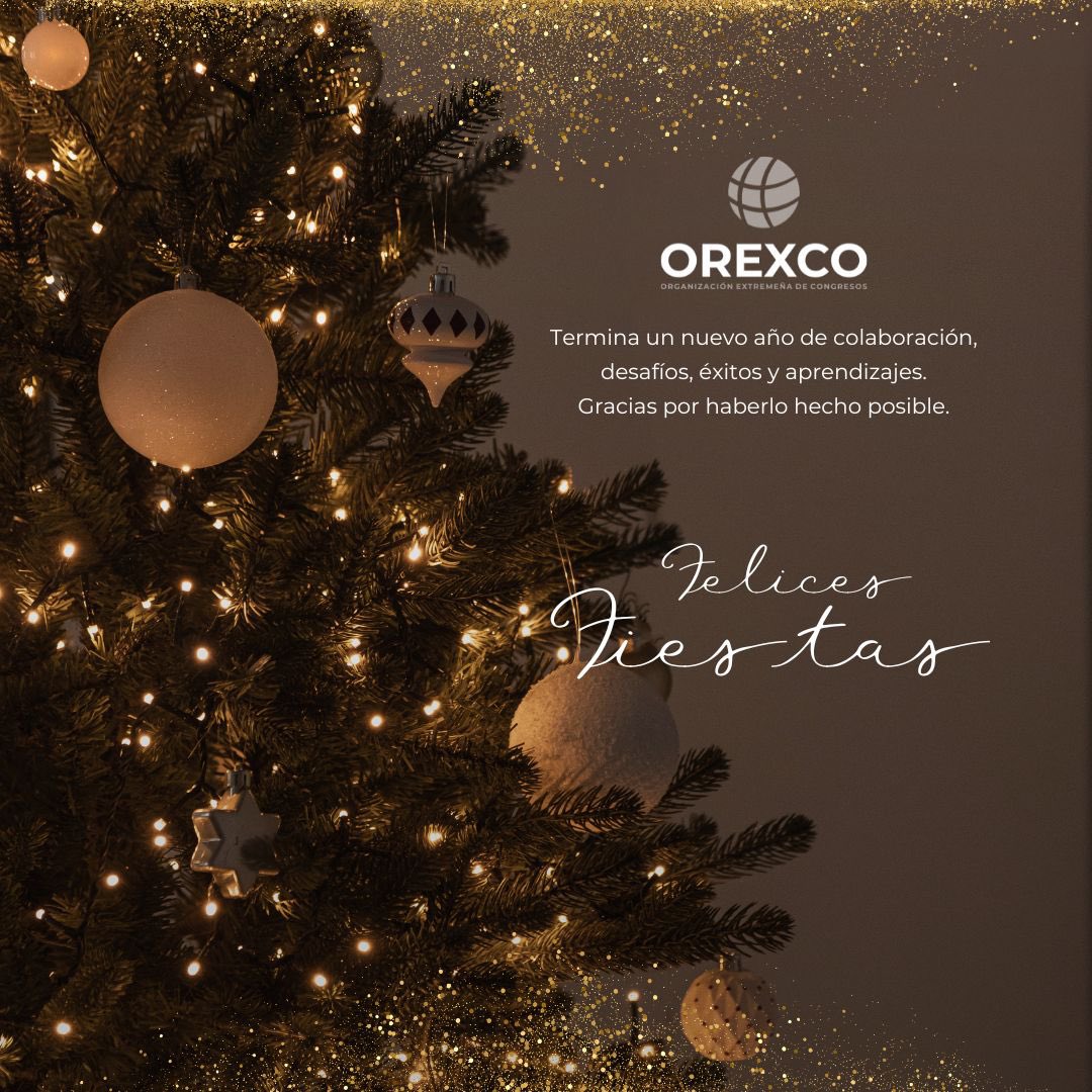 Orexco's tweet image. Termina un nuevo año de colaboración, desafíos, éxitos y aprendizajes.
Gracias por haberlo hecho posible.
¡Felices Fiestas!
-
𝗢𝗥𝗘𝗫𝗖𝗢
Organización Extremeña de Congresos