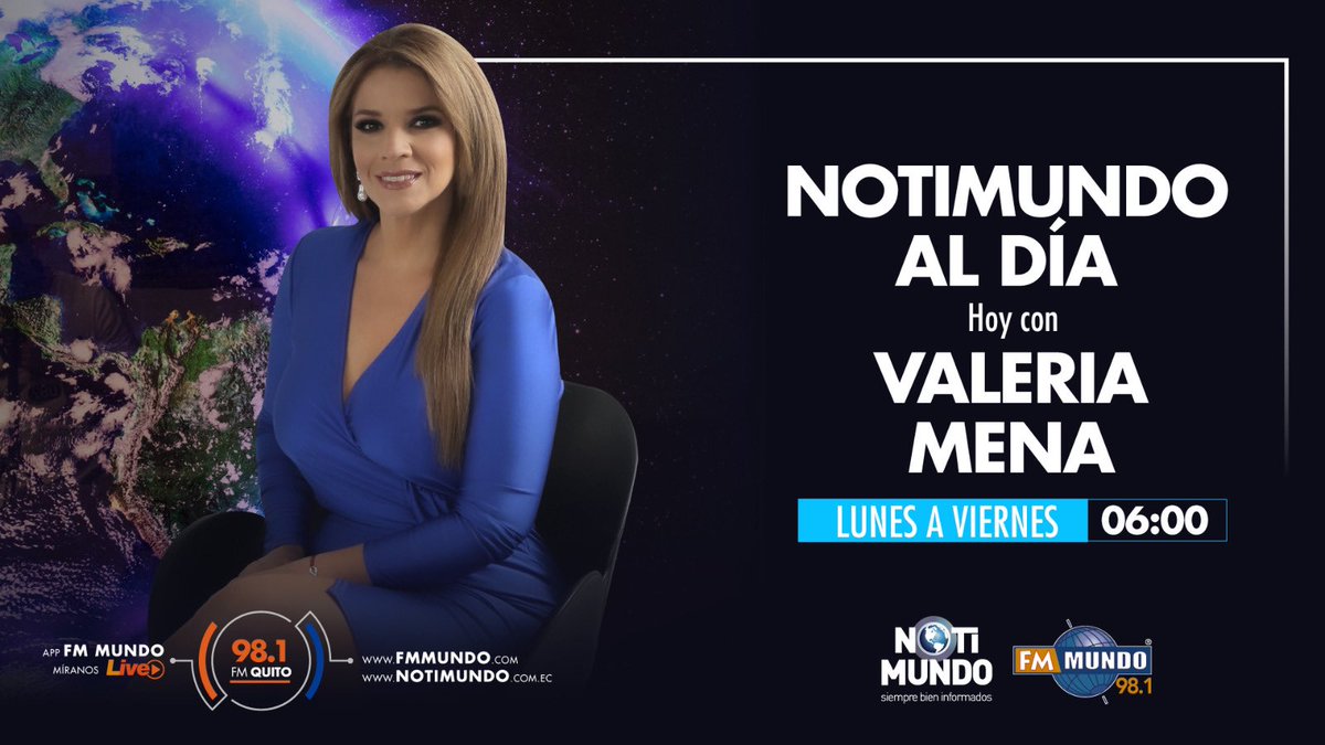 🌎 #NotiMundoAlDía | Esta semana, <a href="/ValeMenaS/">Valeria Mena</a> te acompaña desde las 06:00. 

🎙️ 60 minutos de noticias y entrevistas, para iniciar la jornada bien informado.

📻 98.1 FM #Quito

🔗 youtube.com/live/dy492RSUc…

🌐 fmmundo.com