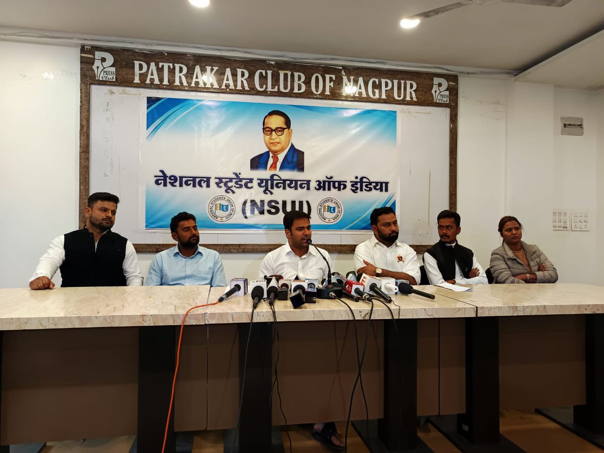 First, they attacked reservation; now, they are attacking Dr. Ambedkar Ji, who enshrined it in the Constitution.

Raised key issues in today's press conference in Nagpur:
 1️⃣ BJP-RSS's attack on the Constitution &amp; Ambedkar Ji. 2️⃣ Shrinking govt jobs &amp; bypassing reservations via
